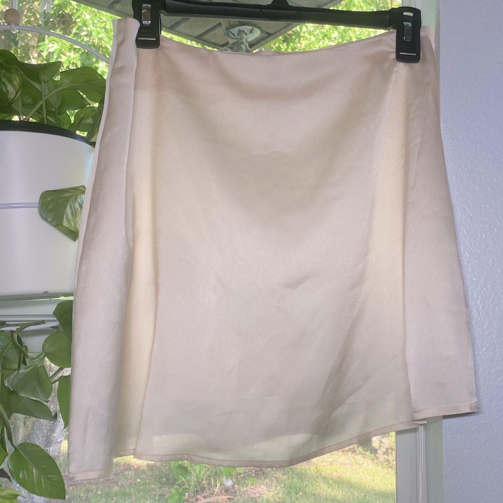 flowy, off-white satin skirt!